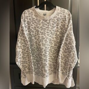 Aerie Leopard Print Oversized Sweatshirt